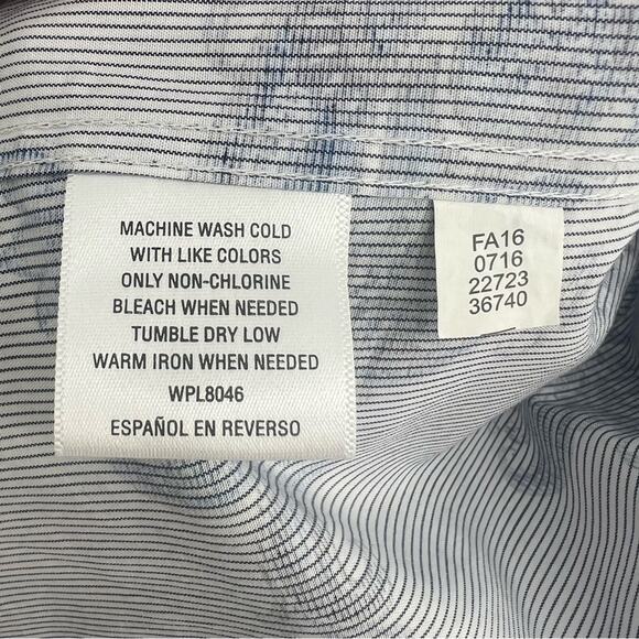 Tasso Elba Blue Paisley Dress Shirt Medium 15 - 15 1/2” - Picture 5 of 7